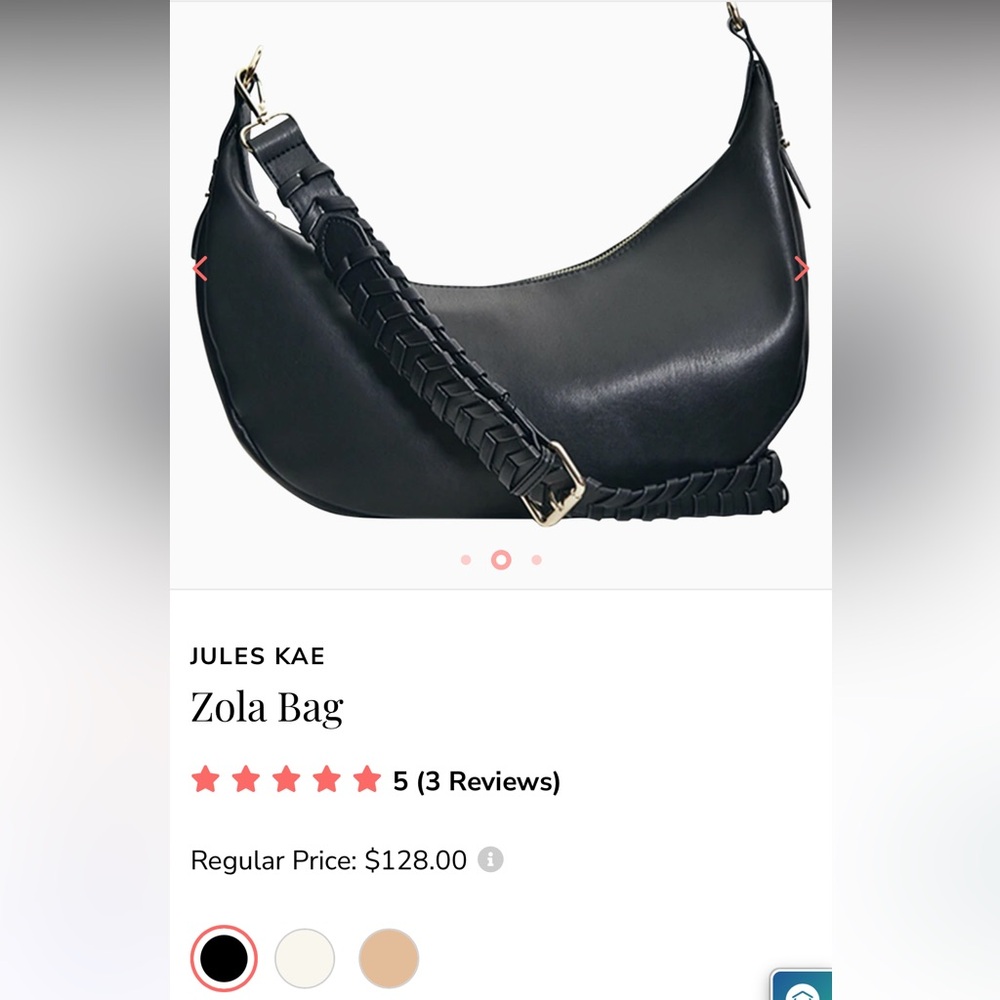 SOLD // NWT 🌙 Jules Kae • Zola Black Vegan Leather Half Moon Shoulder Crossbody - Picture 14 of 16